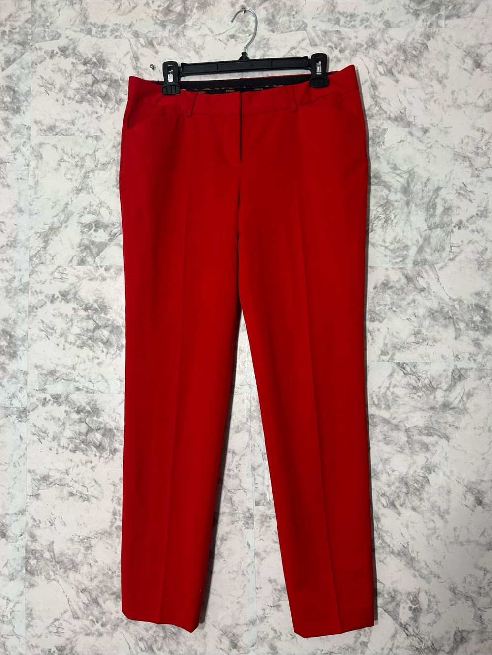 Express Red Straight Leg Dress Pants
